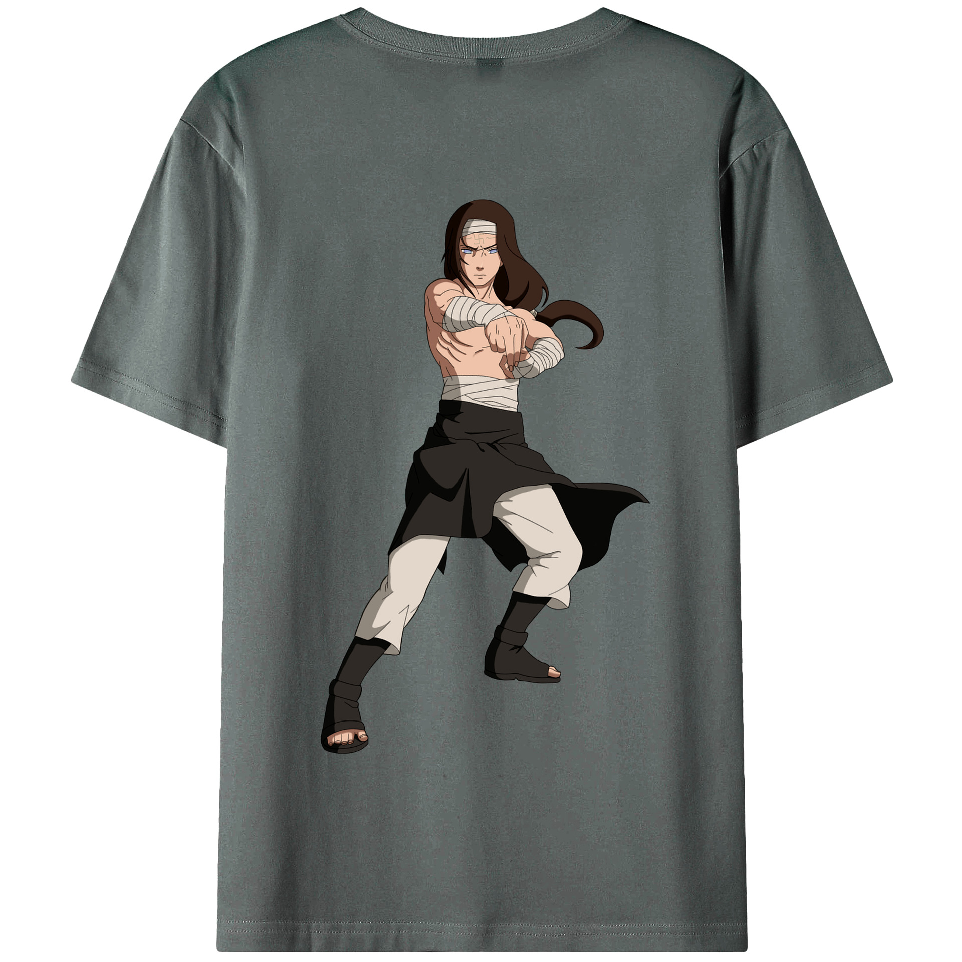 （画像用） NARUTO -ナルト- 日向ネジ Hyūga Neji 綿100％半袖Tシャツ（背面プリント）